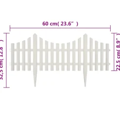 vidaXL Gazonranden 17 st 10 m wit