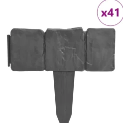 vidaXL Gazonranden 41 st steen-look 10 m kunststof