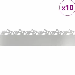 vidaXL Gazonranden 10 st 103 x 0,05 x 22 cm Gegalvaniseerd staal
