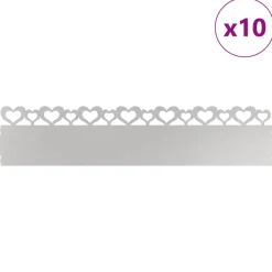 vidaXL Gazonranden 10 st 103 x 0,05 x 22 cm Roestvrij staal zilver