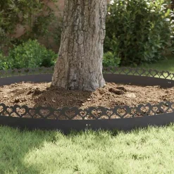 vidaXL Gazonranden 10 st 103 x 0,05 x 22 cm Staal Olijfgroen