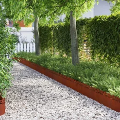 vidaXL Gazonranden 10 st 103 x 0,05 x 22 cm weervast staal