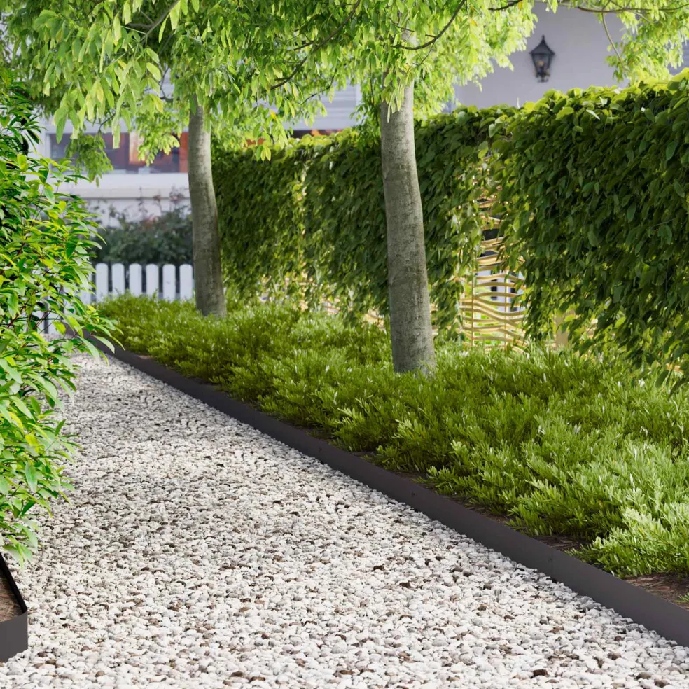 vidaXL Gazonrand met omgevouwen bovenrand 10 st 103x10cm Staal Zwart