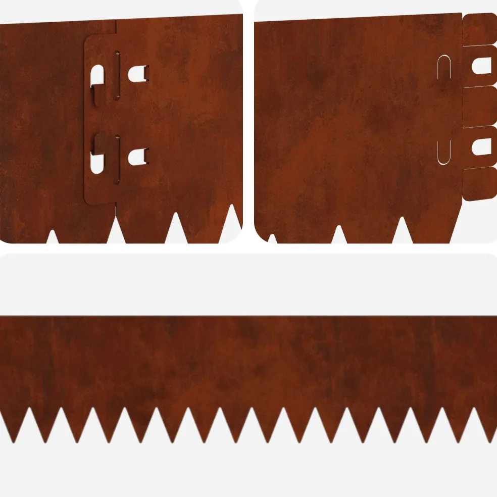 vidaXL Gazonrand met omgevouwen bovenrand 10 st 103x10cm Staal