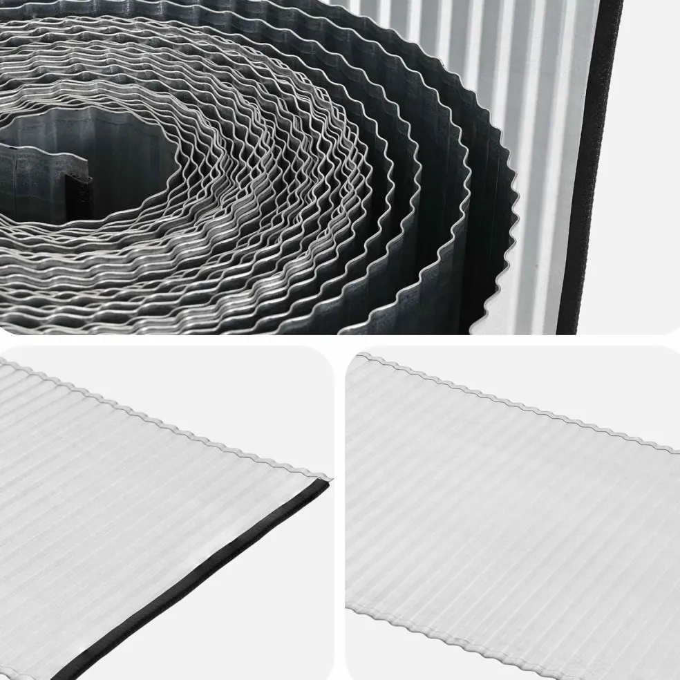 vidaxl Gazonrand 5 m x 10 cm Gegalvaniseerd staal zilver