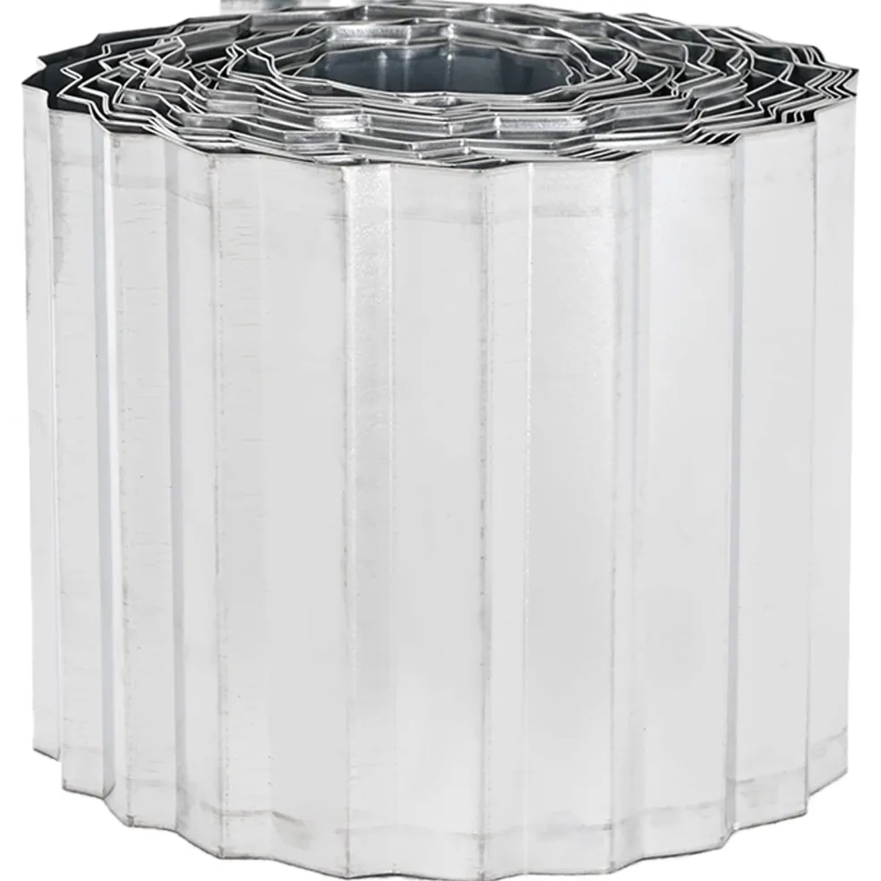 vidaxl Gazonrand 5 m x 10 cm Gegalvaniseerd staal zilver