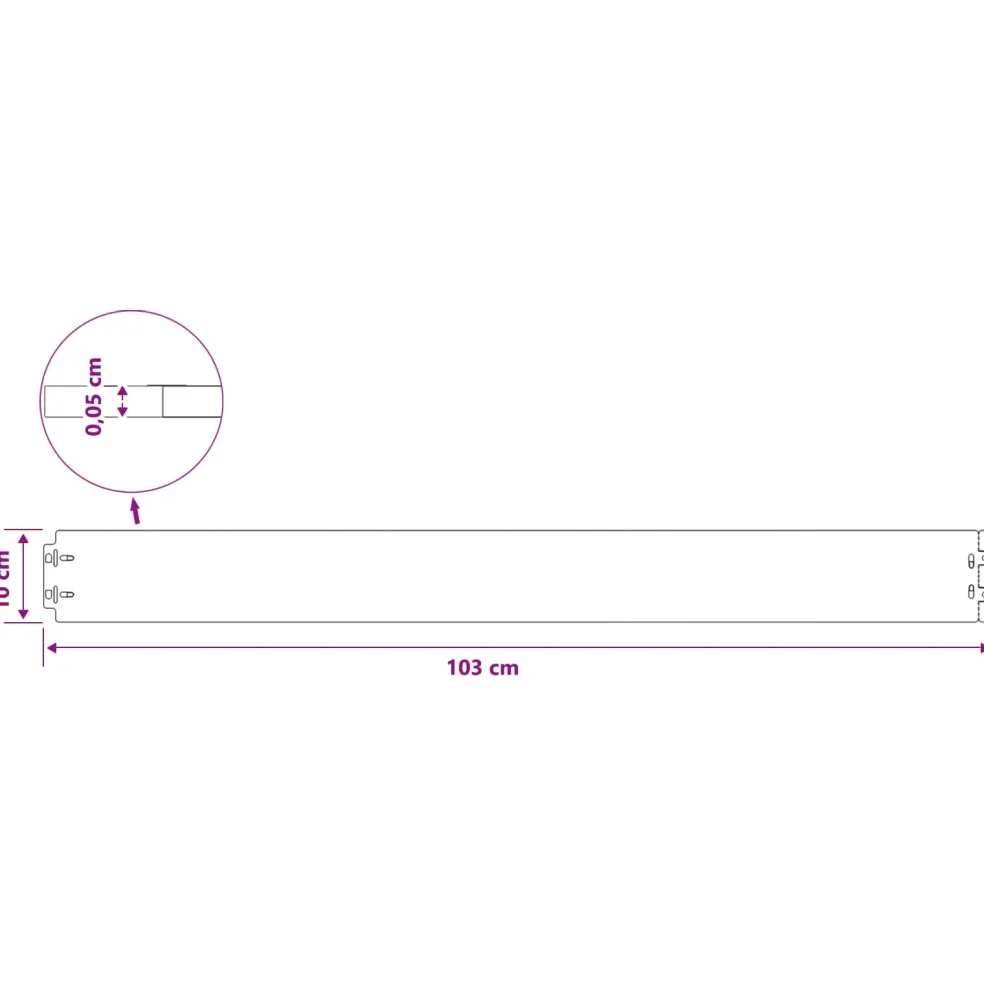 vidaXL Gazonrand 10 st 10 x 103 cm Staal Zwart