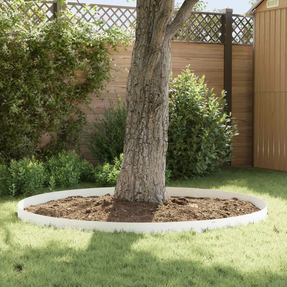 vidaXL Gazonrand 10 st 103 x 15 cm Staal Wit