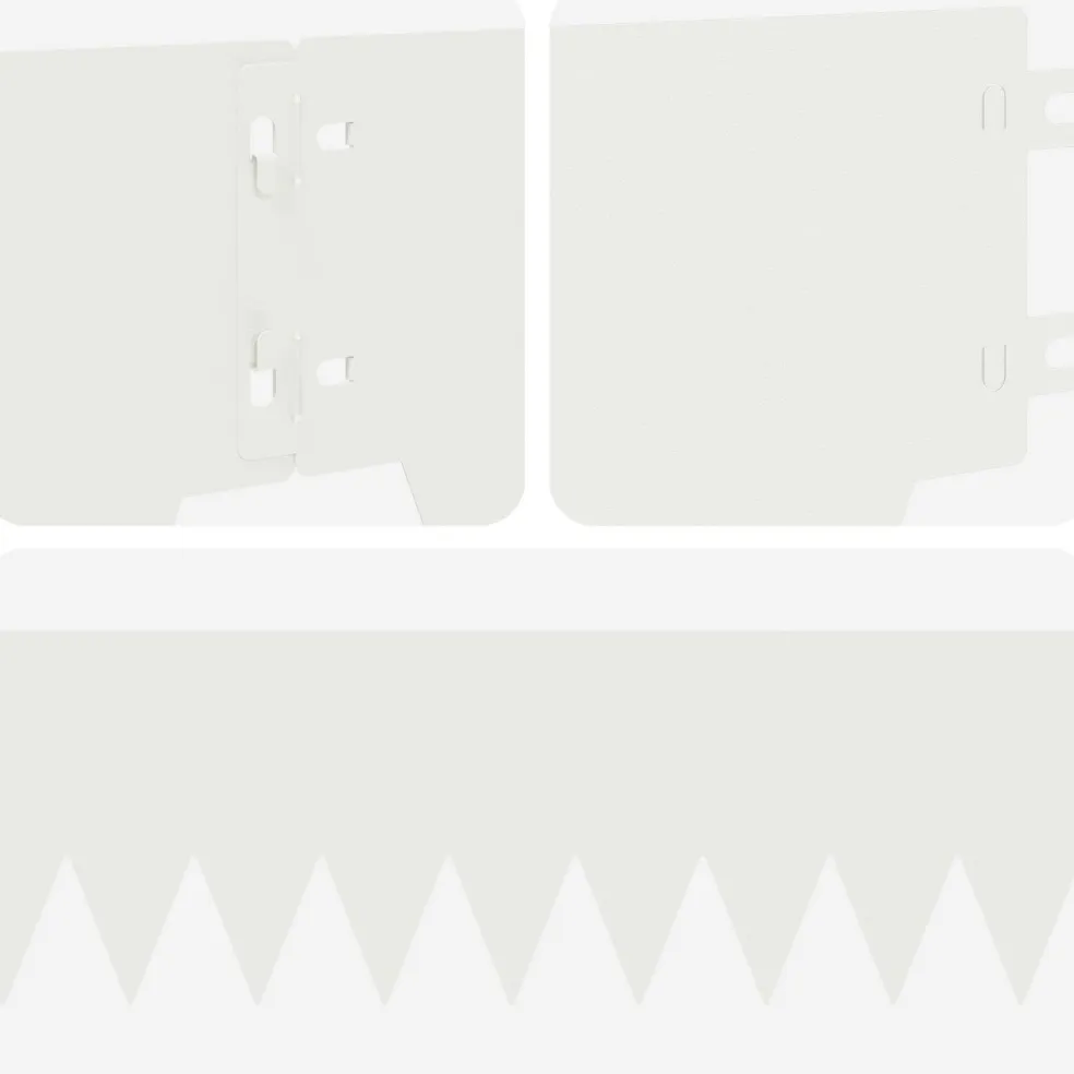 vidaXL Gazonrand 10 st 103 x 15 cm Staal Wit