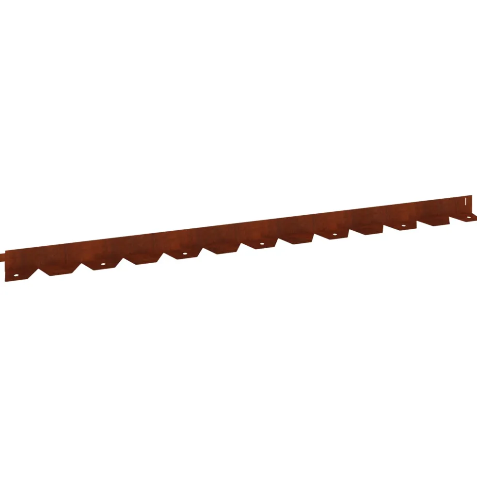vidaXL Gazonrand 10 st 102 x 4 x 4 cm Staal Roestig