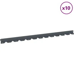 vidaXL Gazonrand 10 st 102 x 4 x 4 cm Staal Antracietkleurig