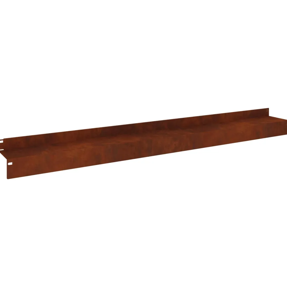 vidaXL Gazonrand 10 st 100 x 10 x 8 cm Staal Roestig