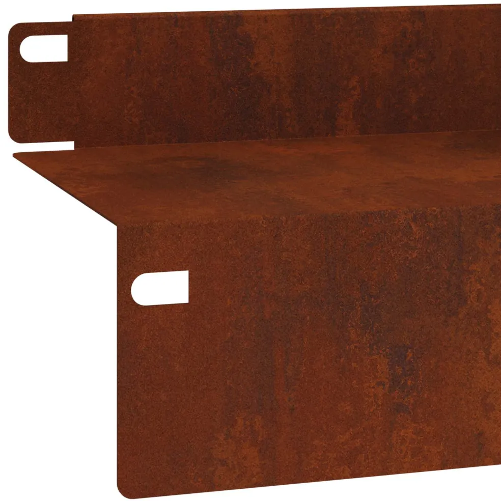 vidaXL Gazonrand 10 st 100 x 10 x 8 cm Staal Roestig