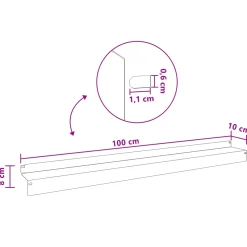 vidaXL Gazonrand 10 st 100 x 10 x 8 cm Staal Zwart