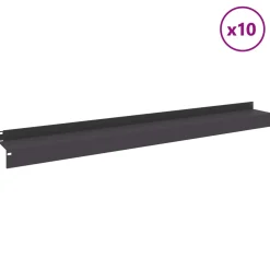 vidaXL Gazonrand 10 st 100 x 10 x 8 cm Staal Zwart