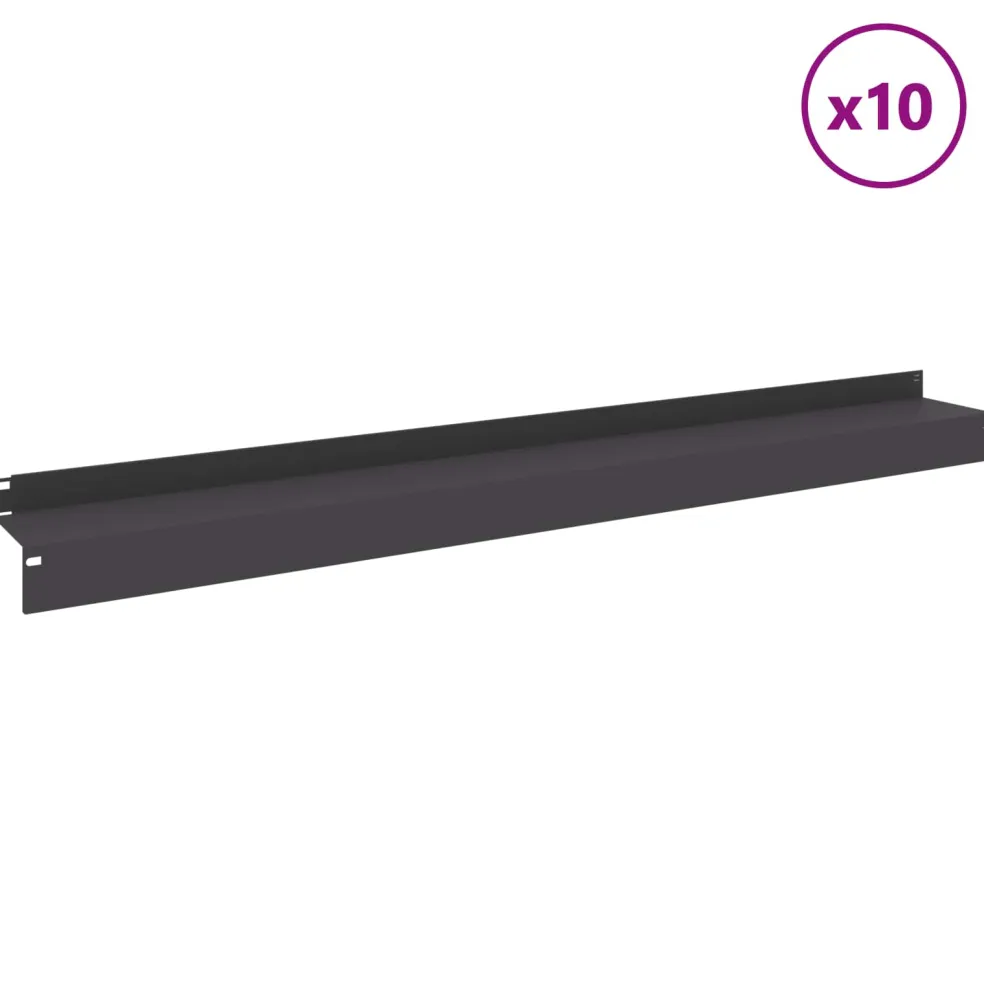 vidaXL Gazonrand 10 st 100 x 10 x 8 cm Staal Zwart
