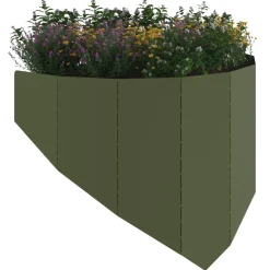 vidaXL Gazonrand 100 x 45 cm Staal Olijfgroen