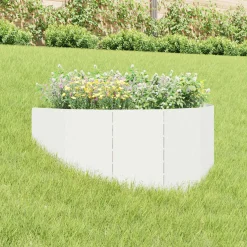 vidaXL Gazonrand 100 x 45 cm Staal Wit