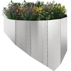 vidaXL Gazonrand 100 x 45 cm Staal Zilverkleurig