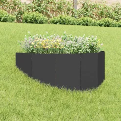 vidaXL Gazonrand 100 x 45 cm Staal Zwart