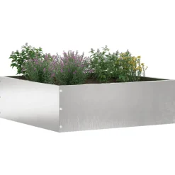 vidaXL Gazonrand 40 x 40 x 13 cm Roestvrij staal zilver