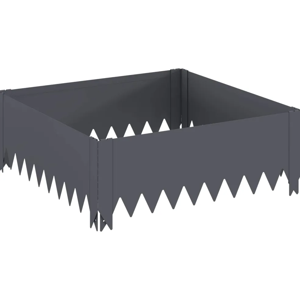 vidaXL Gazonrand 60 x 60 x 20 cm Staal Antracietkleurig
