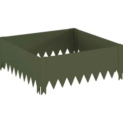 vidaXL Gazonrand 60 x 60 x 20 cm Staal Olijfgroen