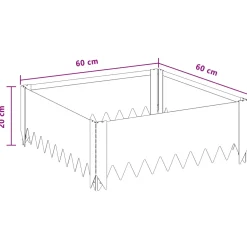 vidaXL Gazonrand 60 x 60 x 20 cm Staal Roestig