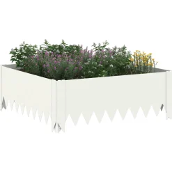 vidaXL Gazonrand 60 x 60 x 20 cm Staal Wit