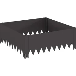 vidaXL Gazonrand 60 x 60 x 20 cm Staal Zwart