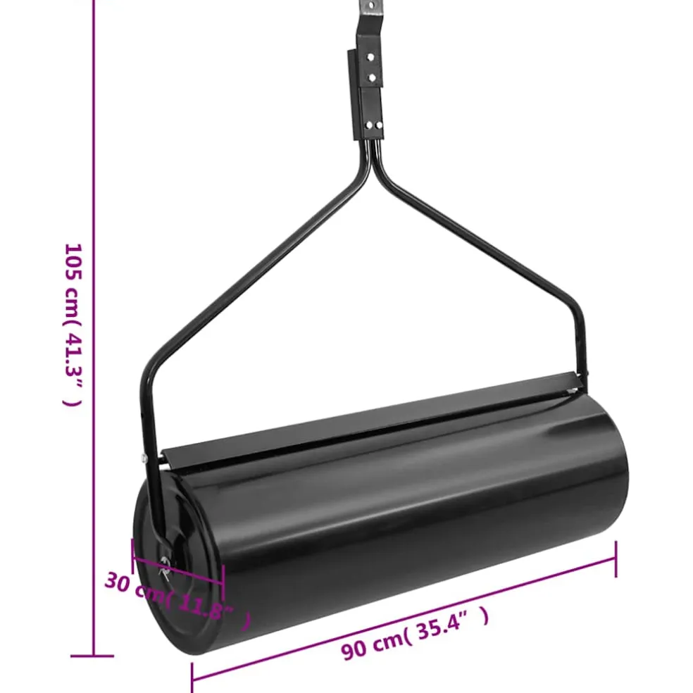 vidaXL Gazonroller duwmodel 63 L ijzer zwart