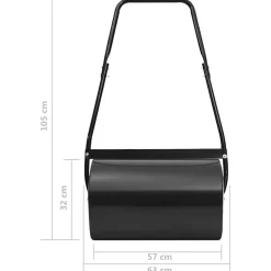 vidaXL Gazonroller 50 L 63 cm zwart