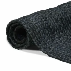 vidaXL Gebied Tapijt Donkergrijs 60 x 110 cm Jute