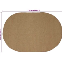 vidaXL Gebied Tapijt Naturel 100 x 152 cm Jute