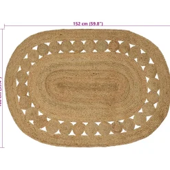 vidaXL Gebied Tapijt Naturel 100 x 152 cm Jute