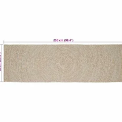 vidaXL Gebied Tapijt Natuurlijk en Wit 60 x 250 cm Jute