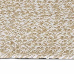 vidaXL Gebied Tapijt Natuurlijk en Wit 60 x 250 cm Jute