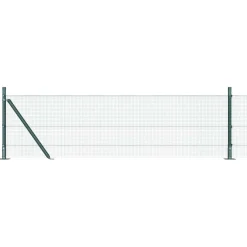 vidaXL gelast draadhek met betonnen voetstuk 10 x 0,4 m Groen Mesh