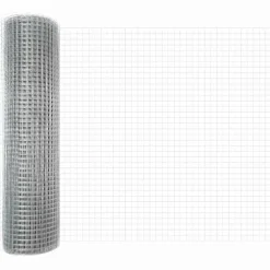 vidaXL gelast draadhek met betonnen voetstuk 10 x 0,4 m zilver Mesh