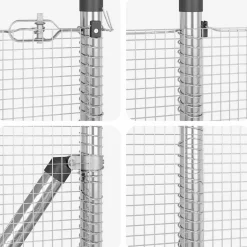 vidaXL gelast draadhek met betonnen voetstuk 10 x 0,4 m zilver Mesh
