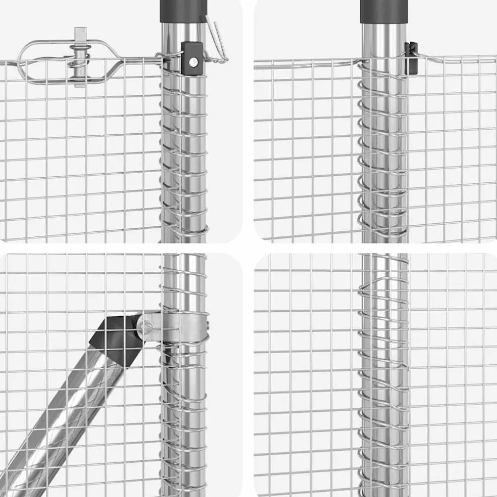 vidaXL gelast draadhek met betonnen voetstuk 10 x 0,4 m zilver Mesh