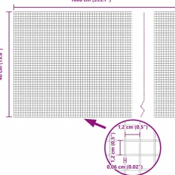 vidaXL gelast draadhek met betonnen voetstuk 10 x 0,4 m zilver Mesh