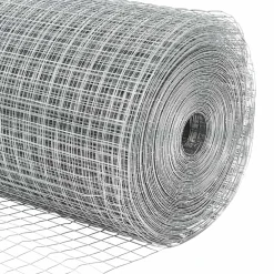 vidaXL gelast draadhek met betonnen voetstuk 10 x 0,4 m zilver Mesh