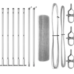 vidaXL gelast draadhek met betonnen voetstuk 10 x 0,4 m zilver Mesh