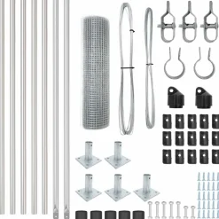 vidaXL gelast draadhek met betonnen voetstuk 10 x 0,4 m zilver Mesh