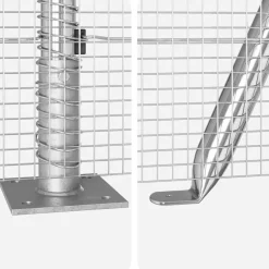 vidaXL gelast draadhek met betonnen voetstuk 10 x 0,4 m zilver Mesh