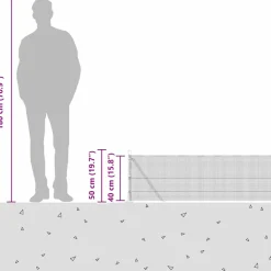 vidaXL gelast draadhek met betonnen voetstuk 10 x 0,4 m zilver Mesh