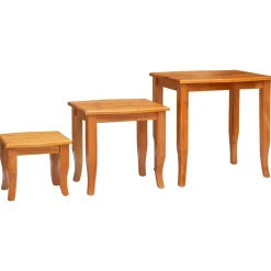 vidaXL Geneste Bijzettafels 3 st Naturel 60 x 45 x 60,5 cm