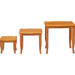vidaXL Geneste Bijzettafels 3 st Naturel 60 x 45 x 60,5 cm