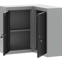 vidaXL Gereedschapskast met plank Zwart en Grijs 55 x 55 x 55 cm Staal